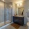 Luxury bathroom with glass enclosed shower